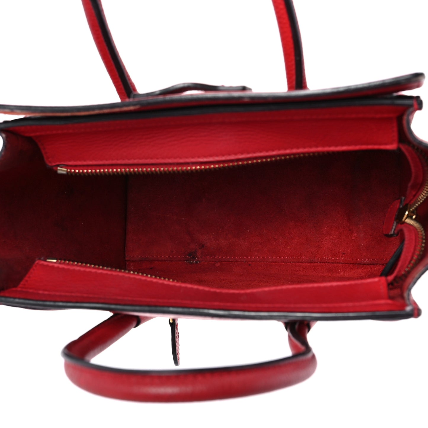 Drummed Calfskin Nano Luggage Red