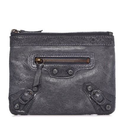 Balenciaga Agneau Rubber Covered Classic Hardware M Porte-Monnaie Coin Purse Grey 1 of 7