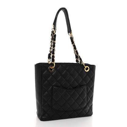 Chanel Caviar Quilted Petit Shopping Tote PST Black 3 of 11