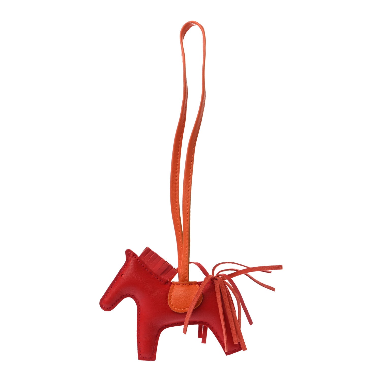 Hermes Milo Lambskin Grigri Rodeo Horse Bag Charm PM Rouge Rose Indien Jaipur Feu 1 of 3