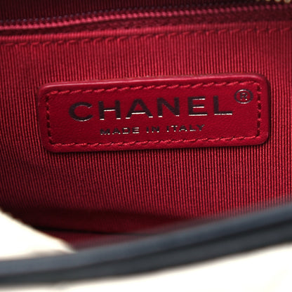 Chanel Aged Calfskin Quilted Small Gabrielle Hobo Black White 6 of 9