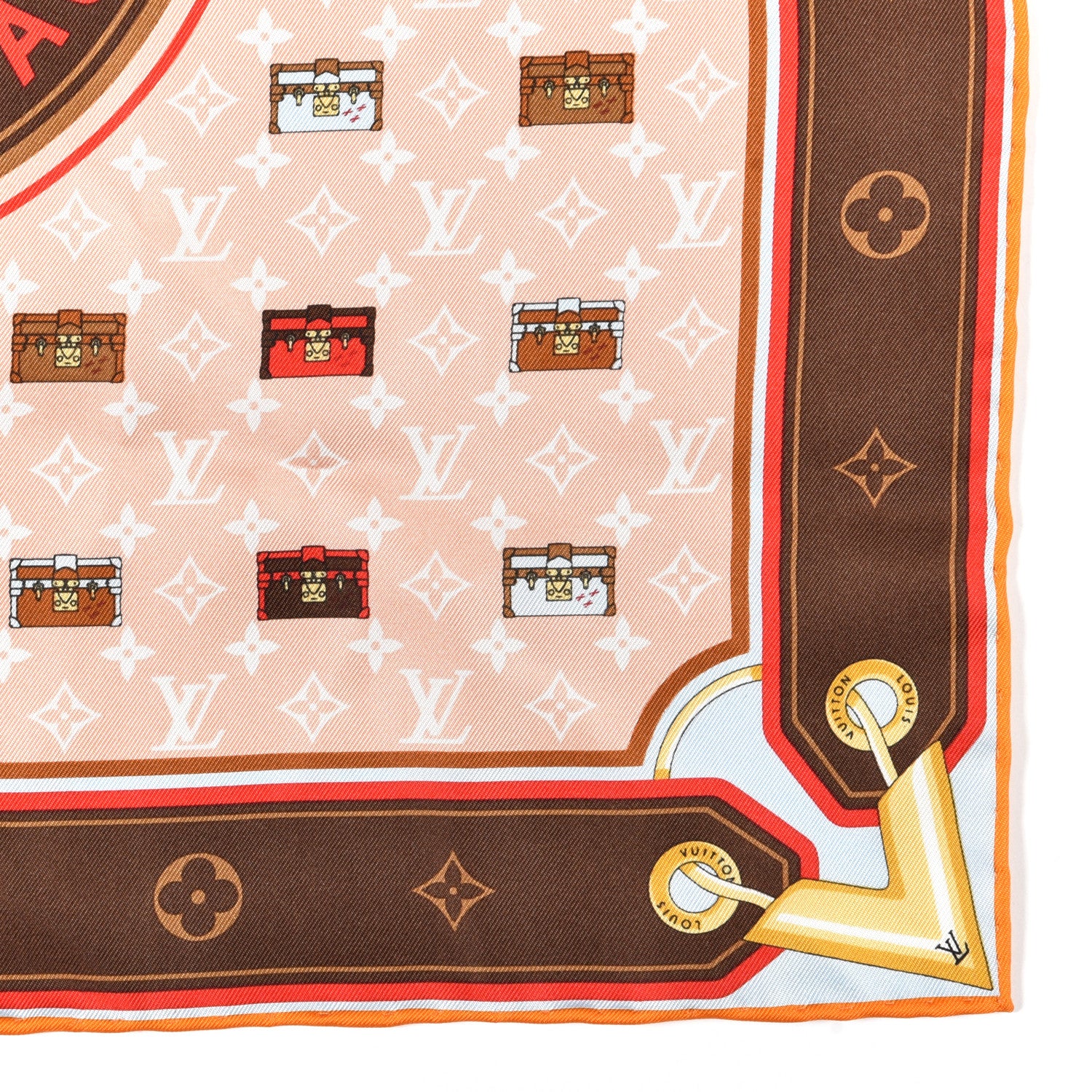 Louis Vuitton Silk Monogram Petite Malle Trunks And Bags Square Scarf Multicolor 2 of 3