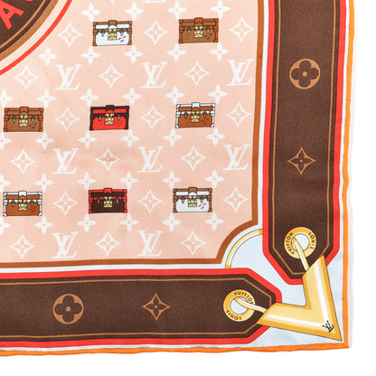 Louis Vuitton Silk Monogram Petite Malle Trunks And Bags Square Scarf Multicolor 2 of 3