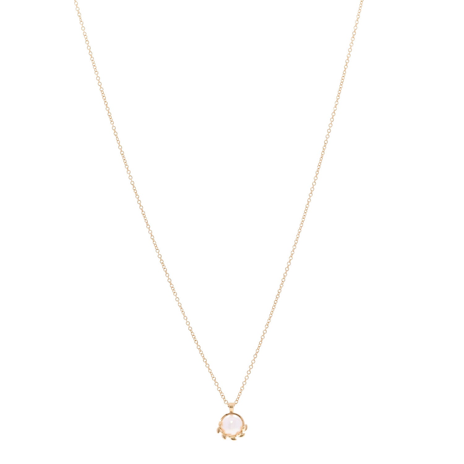 Tiffany 18K Yellow Gold Cultured Pearl Paloma Picasso Olive Leaf Pendant Necklace 1 of 6
