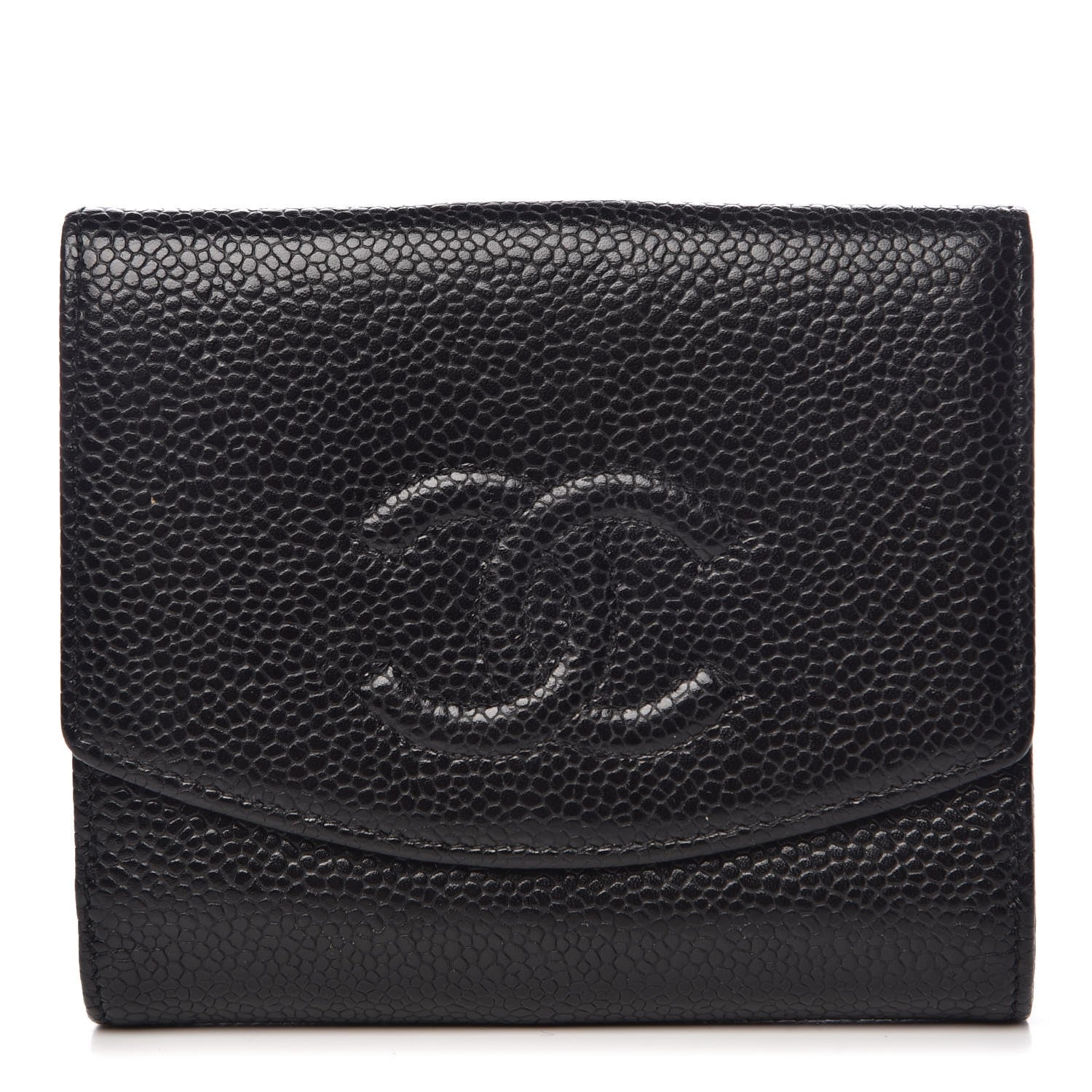 Chanel Caviar Timeless CC Compact French Wallet Black 1 of 11