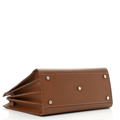 Saint Laurent Grained Calfskin Topstitch Small Sac De Jour Cognac 4 of 12
