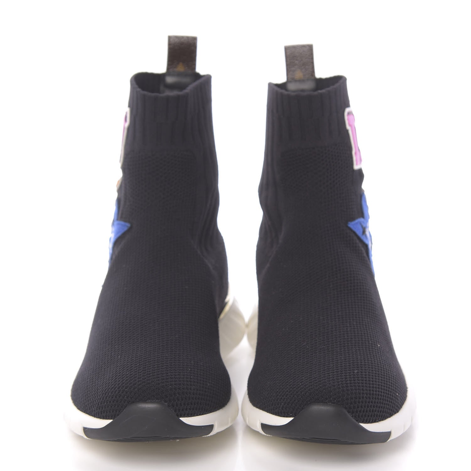 Louis Vuitton Stretch Fabric LV Black Heart Sock Sneaker 37 Black 2 of 8
