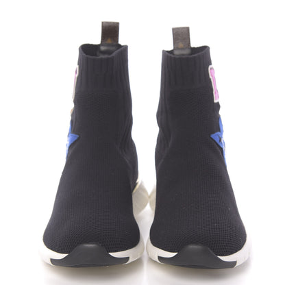 Louis Vuitton Stretch Fabric LV Black Heart Sock Sneaker 37 Black 2 of 8