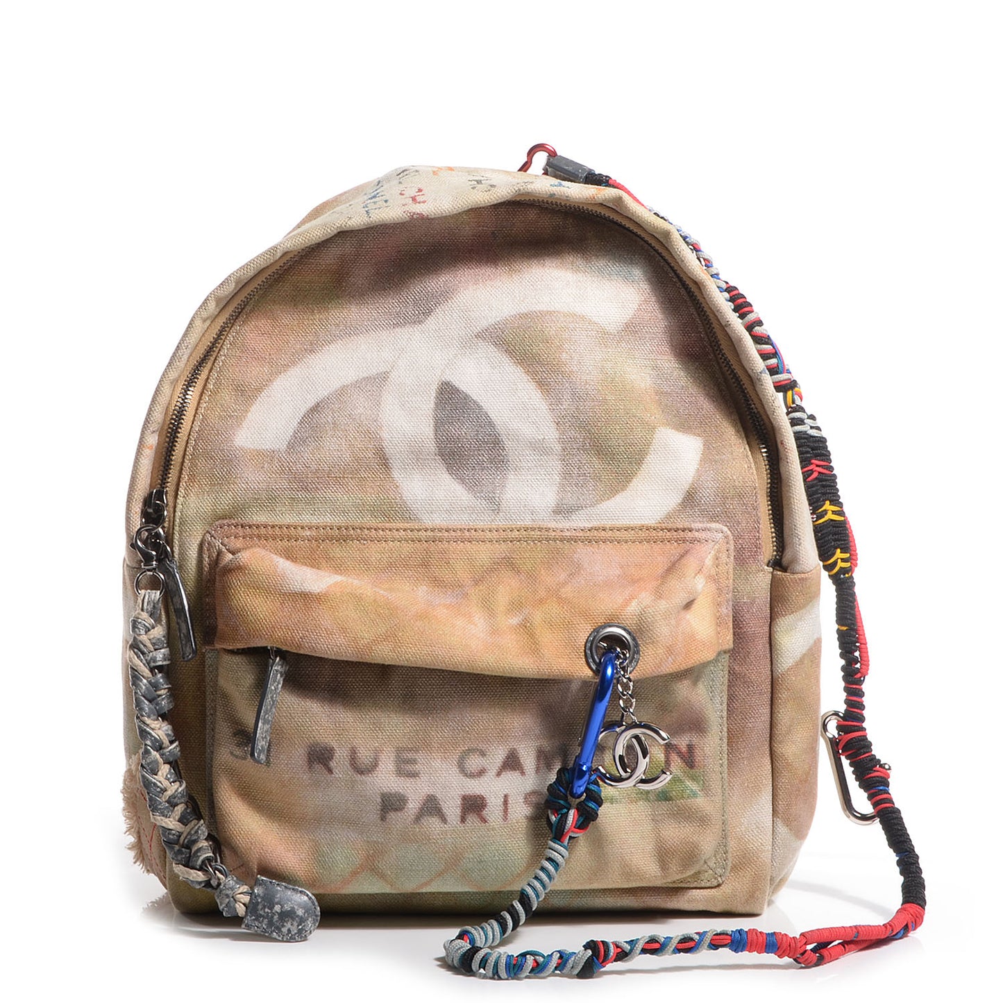 Graffiti Printed Canvas Medium Backpack