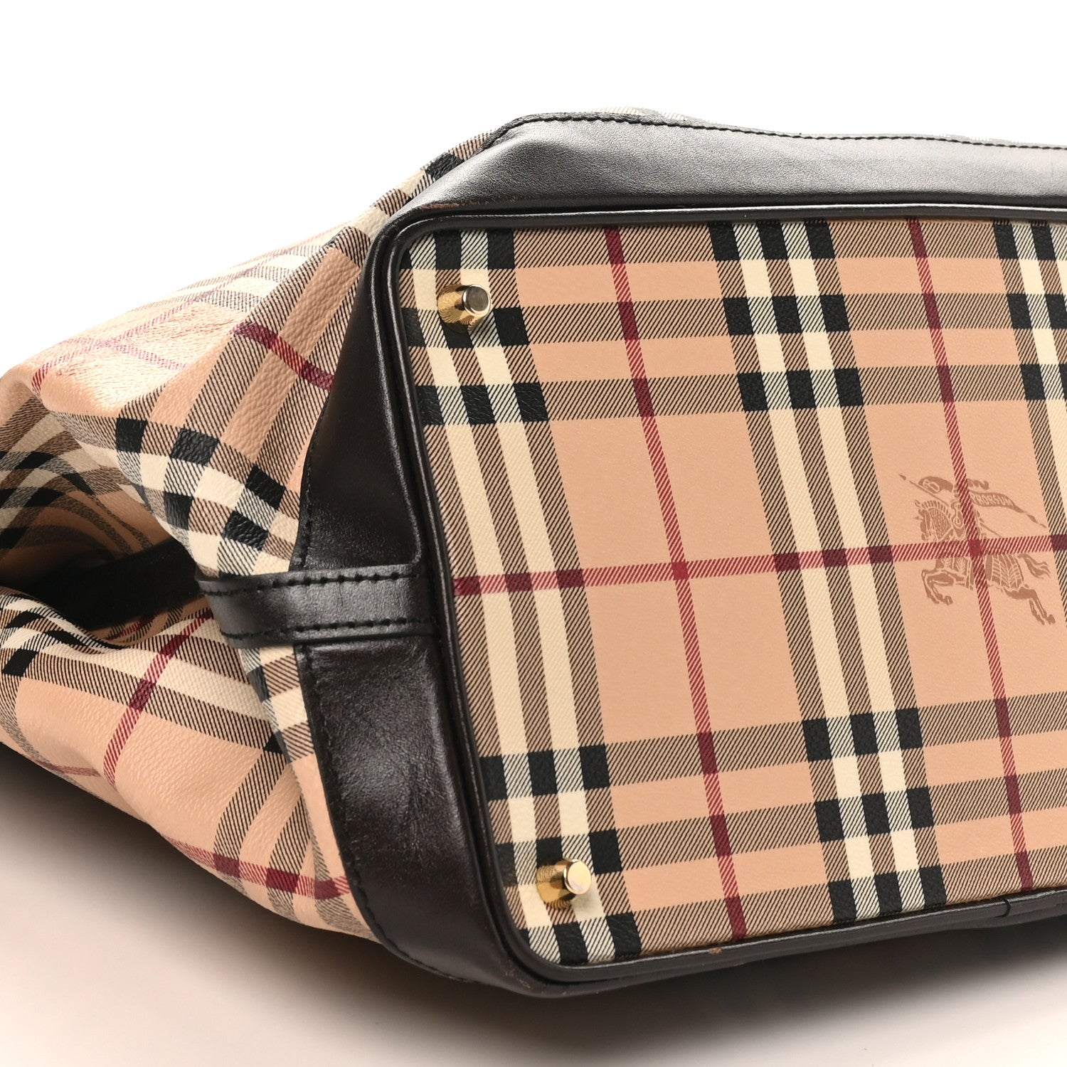 Burberry Haymarket Check Medium Golderton Tote Chocolate 8 of 10