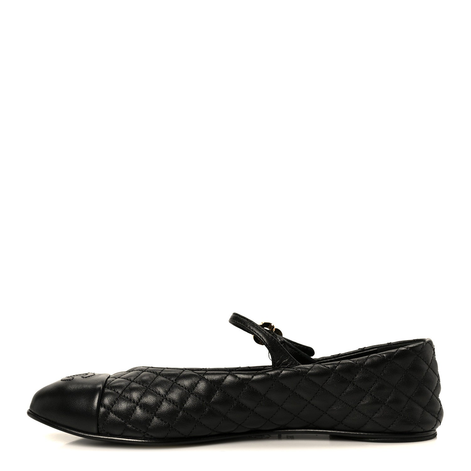 Chanel Lambskin Quilted Mary Jane Flats 36.5 Black 1 of 10