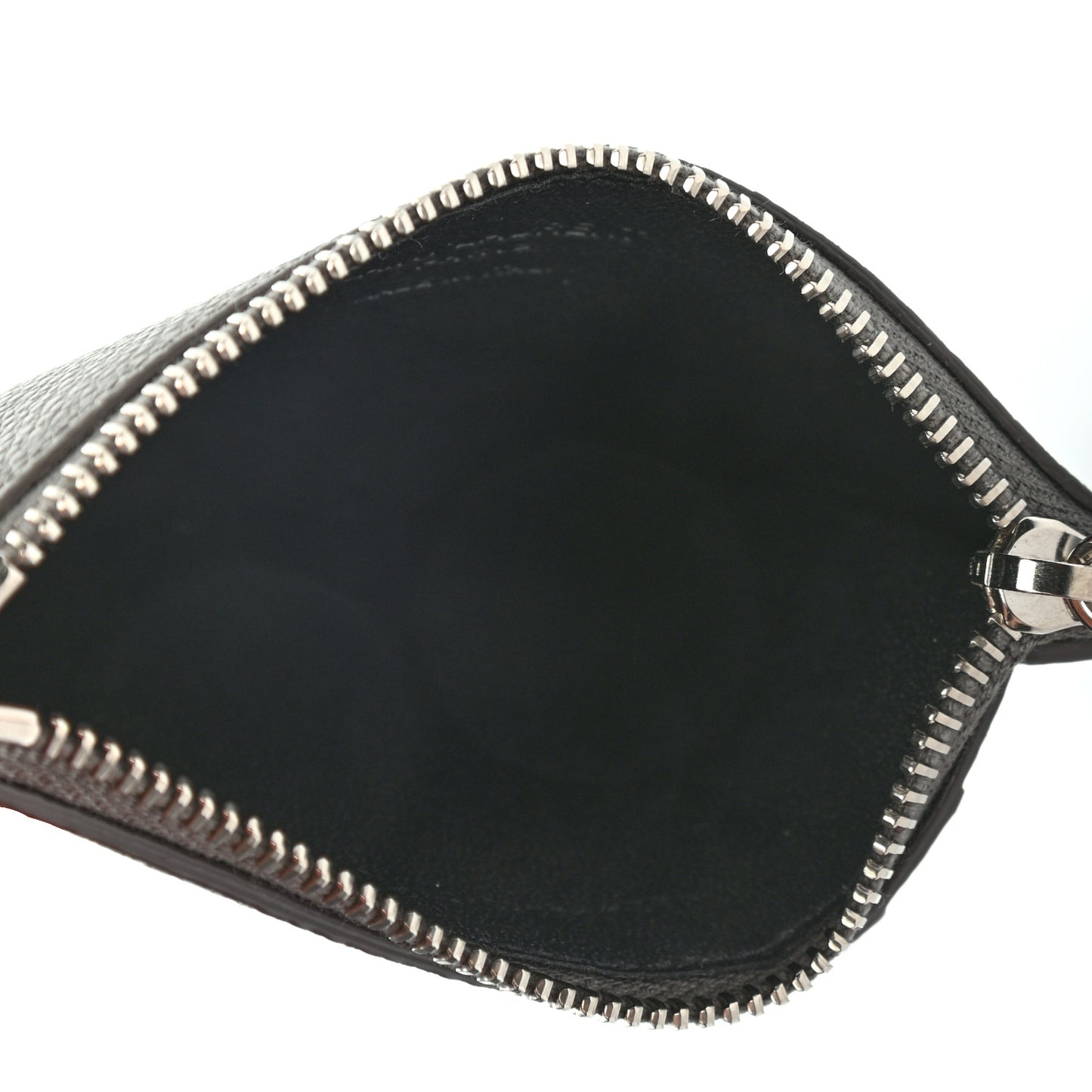 Calfskin 5 Fragments Zip Pouch Card Holder Fog