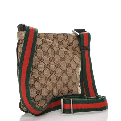 Gucci Monogram Web Small Flat Messenger Bag Brown 3 of 7