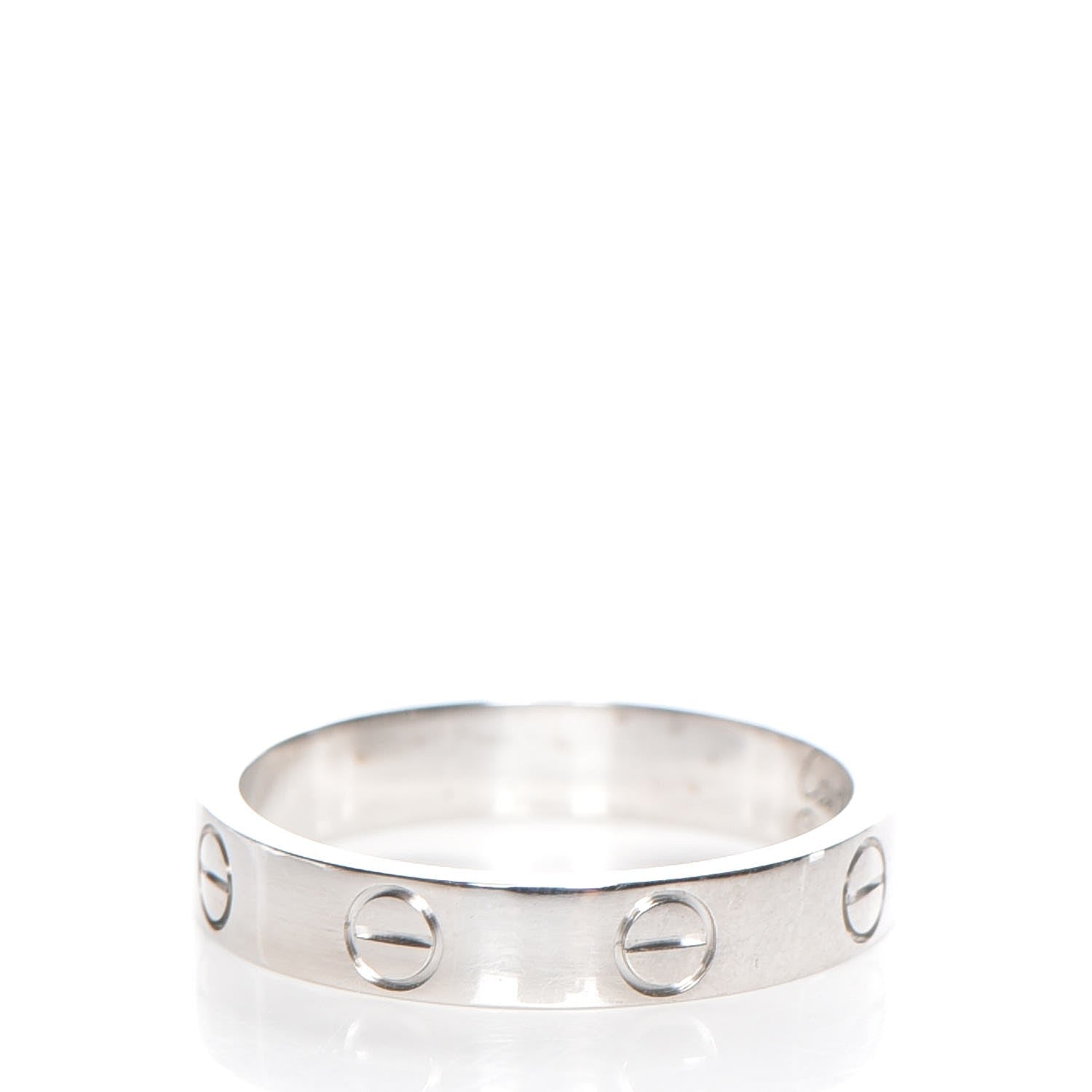 Cartier 18K White Gold 3.5mm LOVE Wedding Band Ring 52 6 3 of 5