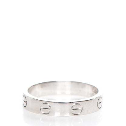 Cartier 18K White Gold 3.5mm LOVE Wedding Band Ring 52 6 3 of 5