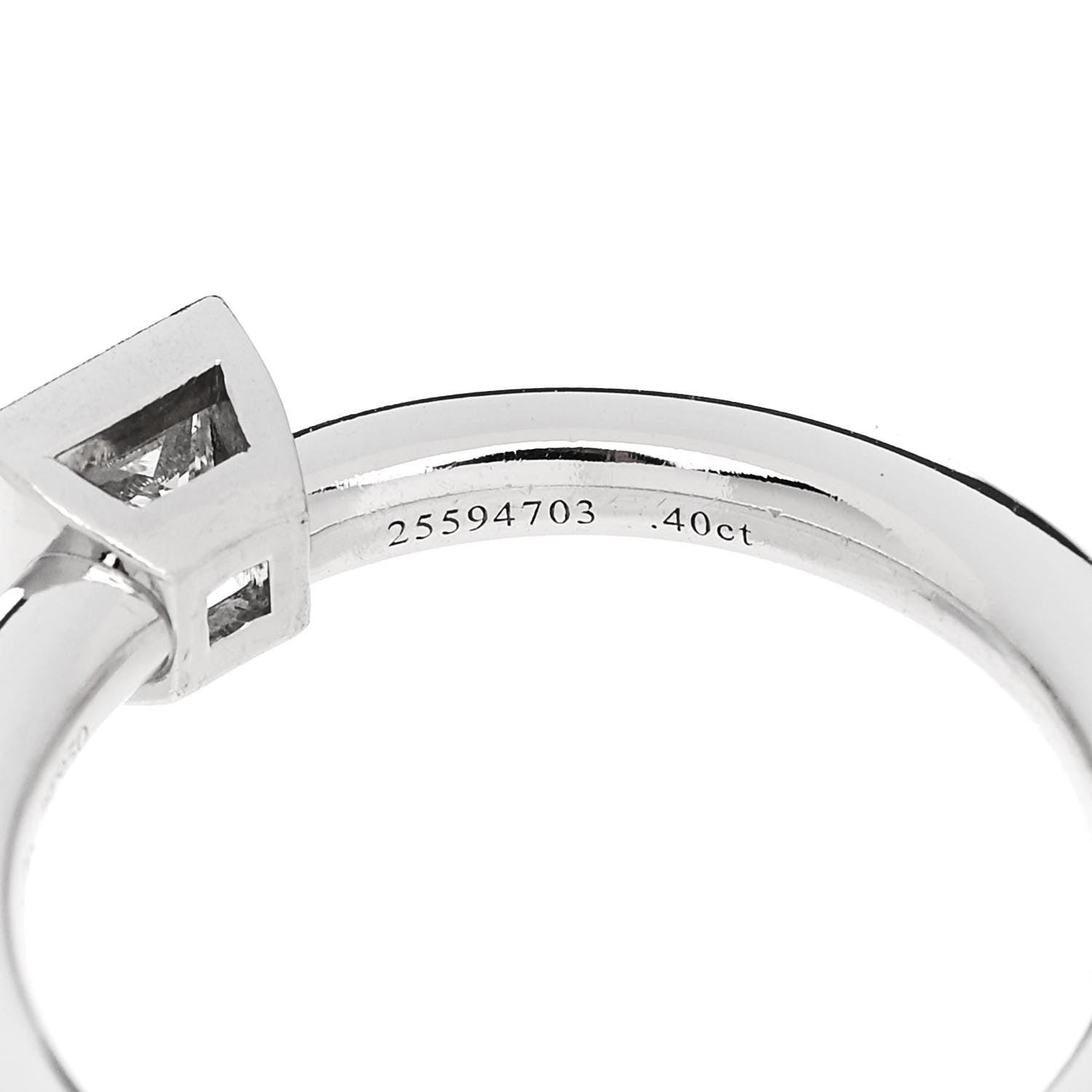 Tiffany Platinum Diamond .40ct Bezet Ring 51 5.75 6 of 6