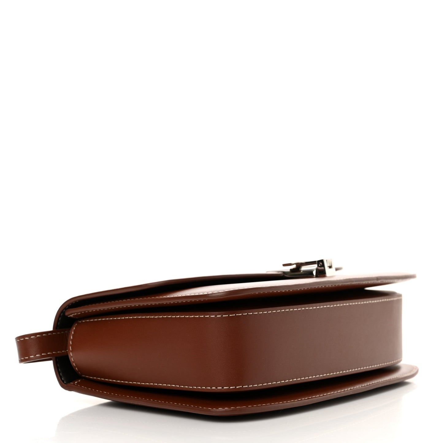 Polished Saddle Calfskin The Sofia 8.75 Crossbody Cherry Wood