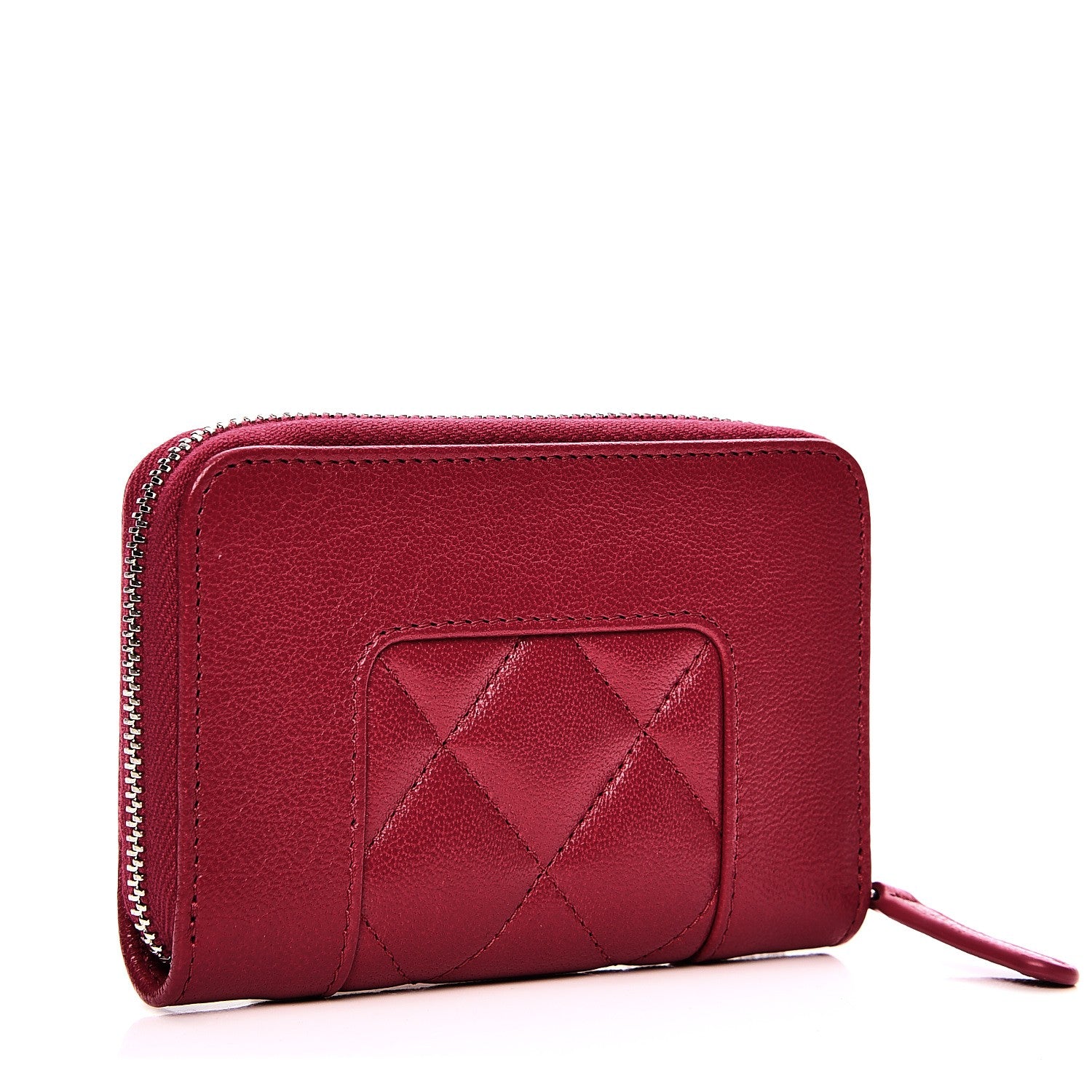 Chanel Sheepskin Quilted Mademoiselle Vintage Zip Coin Purse Pink 3 of 8