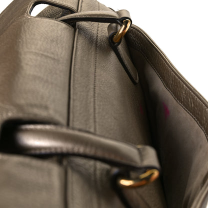 Gucci Metallic Pebbled Calfskin Medium 1973 Top Handle Satchel Golden Beige 17 of 20