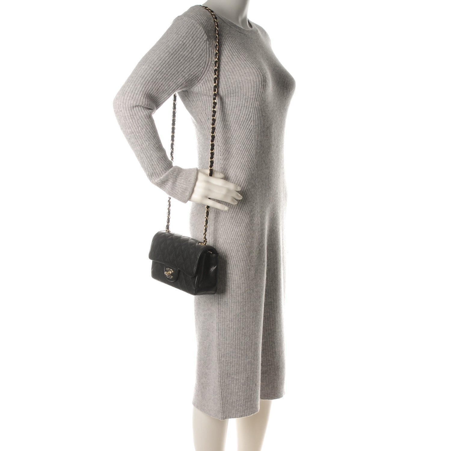 Chanel Caviar Quilted Mini Rectangular Flap Black 2 of 8