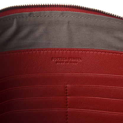 Bottega Veneta Nappa Intrecciato Large Flat Zip Biletto Pouch Red 8 of 8