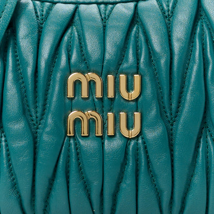 Miu Miu Nappa Matelasse Small Wander Hobo Laguna 8 of 12