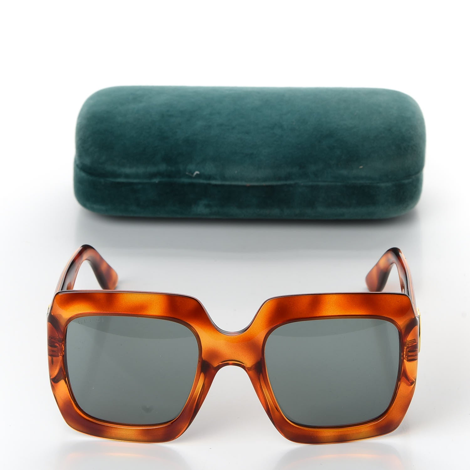 Gucci Acetate Square Frame Sunglasses GG0053S Havana 8 of 8