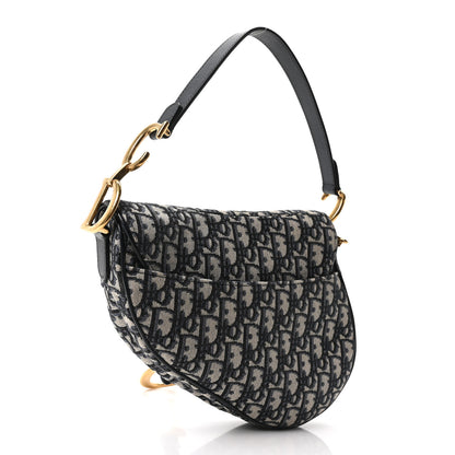 Christian Dior Oblique Saddle Bag Blue 3 of 10