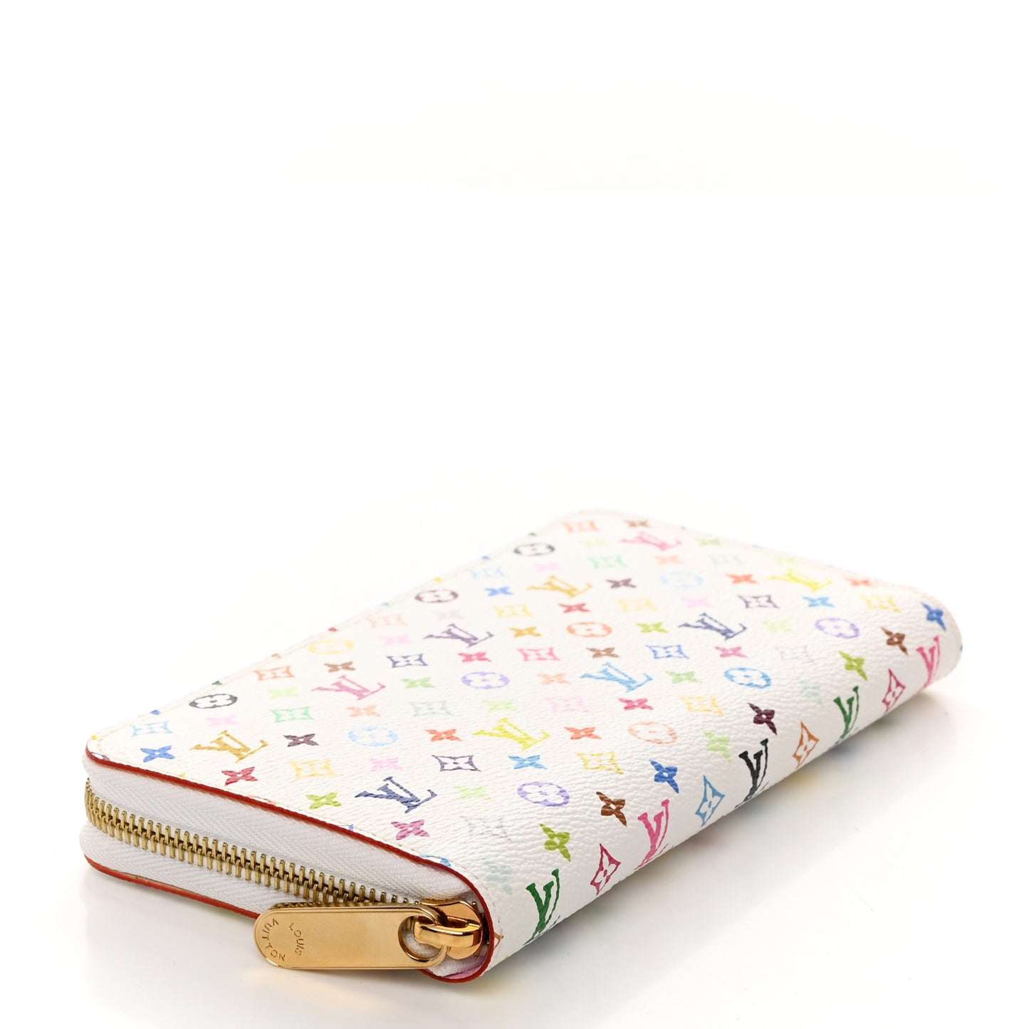 LOUIS VUITTON Monogram Multicolor Zippy Wallet White Litchi