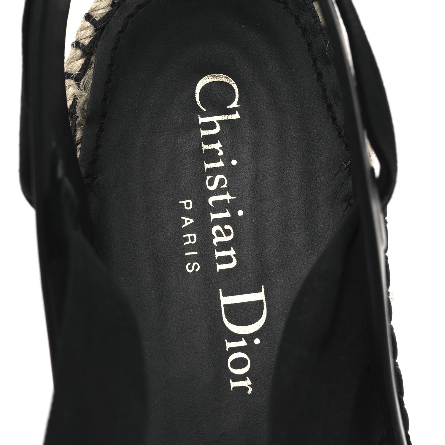 Christian Dior Canvas Calfskin Nicely-D Ankle Tie Espadrilles Flats 41 Black Multicolor 9 of 10