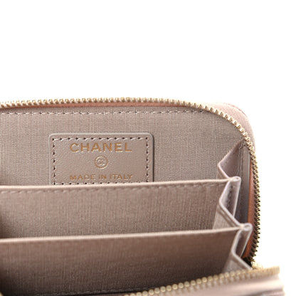 Chanel Iridescent Caviar Quilted Zip Coin Purse Beige 6 of 8