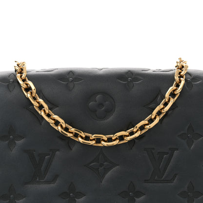 Louis Vuitton Lambskin Embossed Monogram Pochette Coussin Black 7 of 13