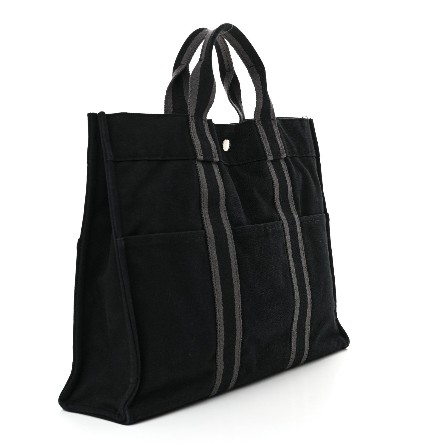 Hermes Canvas Herline MM Tote Black 3 of 15