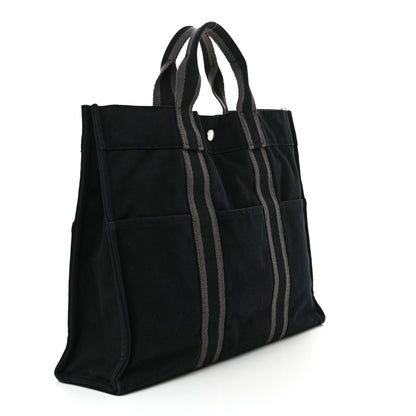 Hermes Canvas Herline MM Tote Black 3 of 15