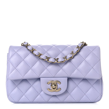 Chanel Lambskin Quilted Mini Rectangular Flap Light Purple 1 of 9