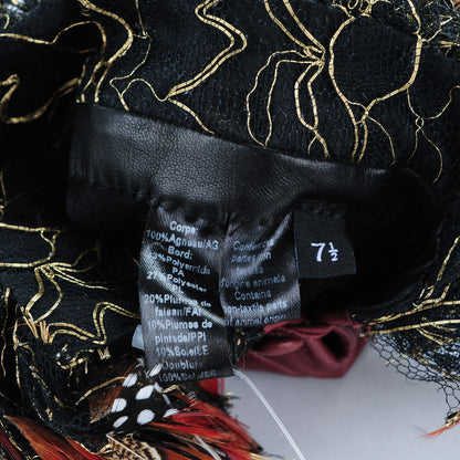 Chanel Lambskin Feather Gloves 7.5 Bordeaux 5 of 6