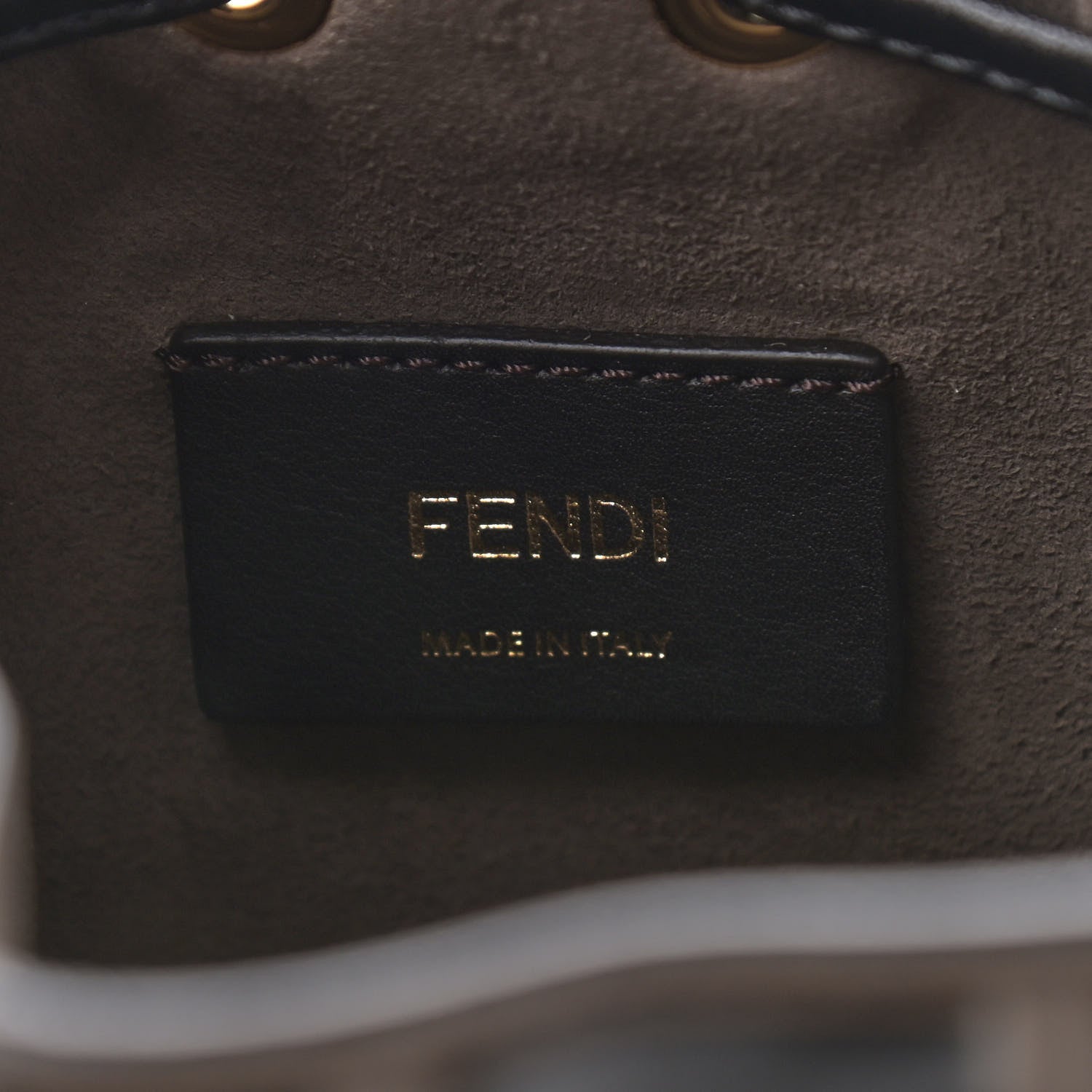Fendi Vitello Liberty F is Fendi Bi-Color FF 1974 Embossed Mini Mon Tresor Bucket Bag Maya Black 6 of 9