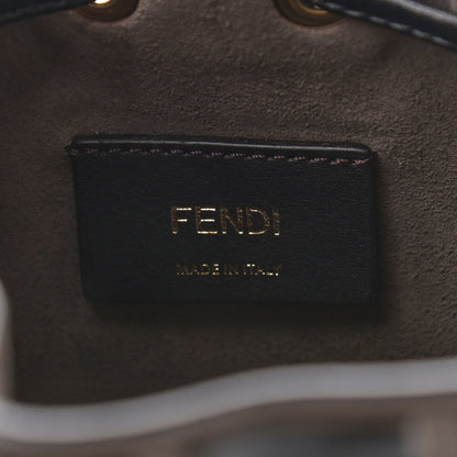 Fendi Vitello Liberty F is Fendi Bi-Color FF 1974 Embossed Mini Mon Tresor Bucket Bag Maya Black 6 of 9