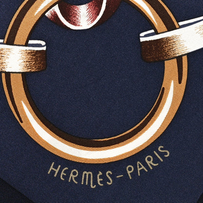 Hermes Silk Figure Artistique Scarf 90 Bleu Noir Brun Chocolate 2 of 5