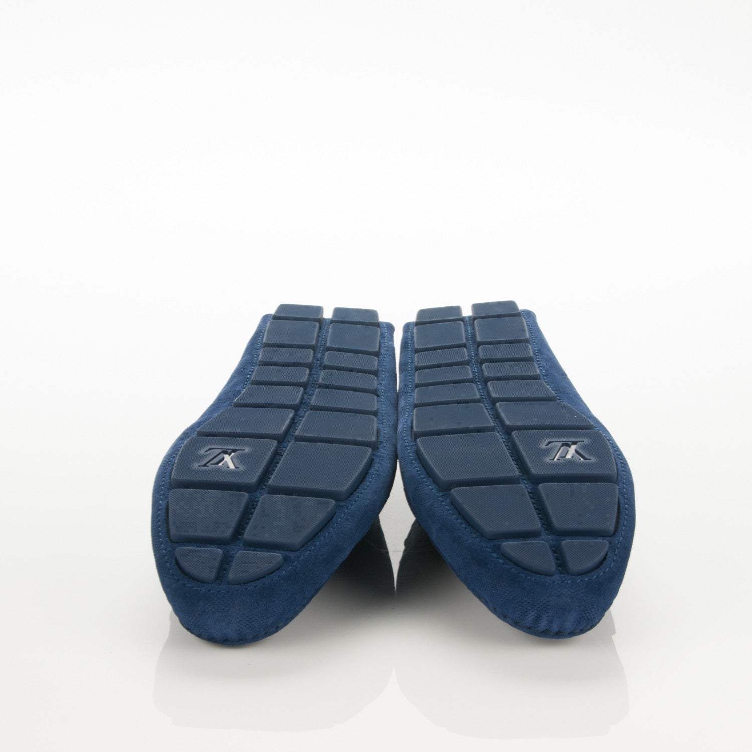 Louis Vuitton Suede Damier Shade Car Moccasin Loafers Blue 5 of 6
