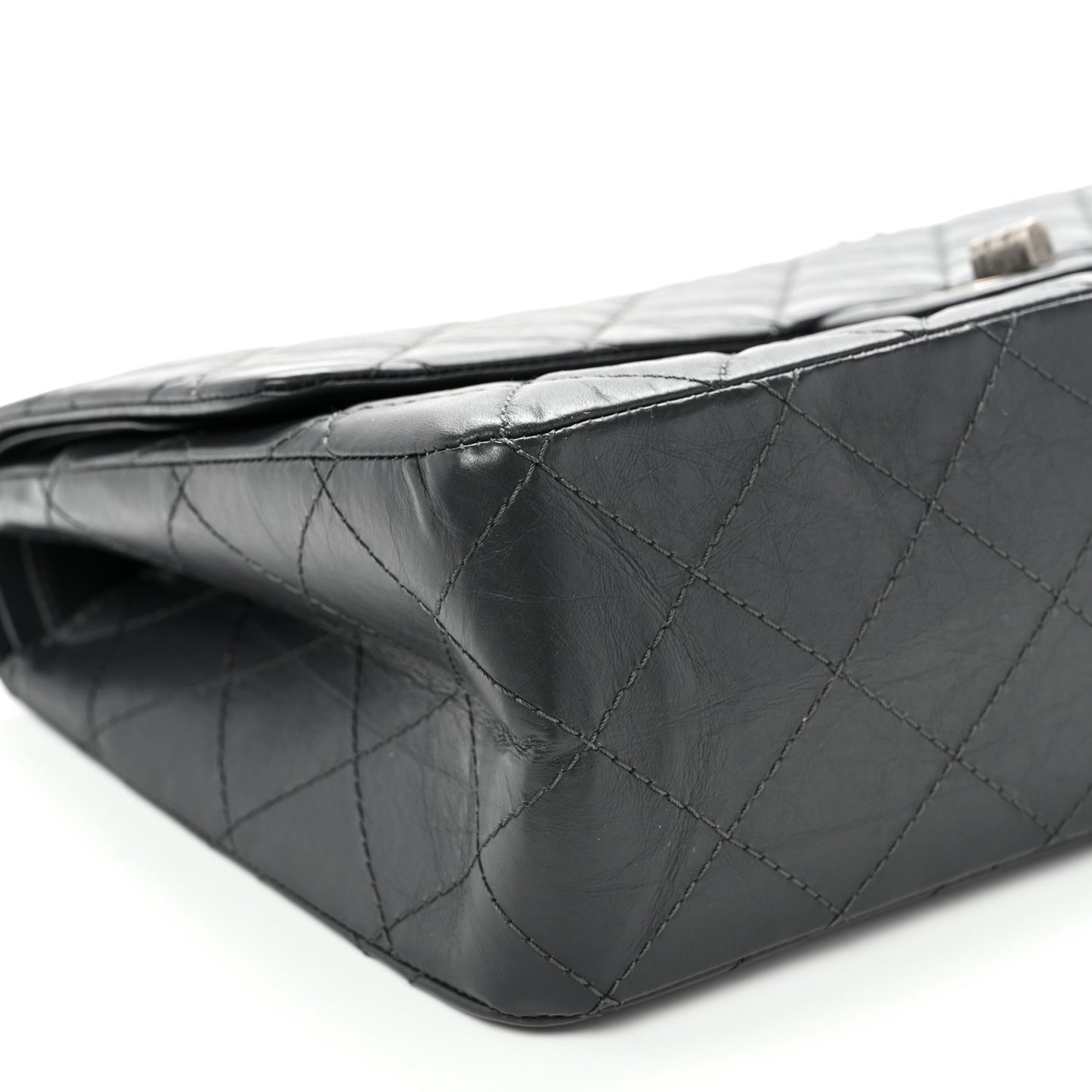 Aged Calfskin Quilted 2.55 Reissue 227 Flap Dark Grey