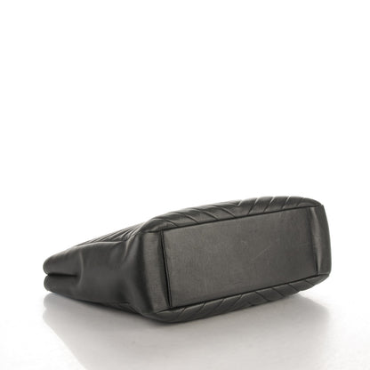 Saint Laurent Sheepskin Matelasse Chevron Large Monogram Shopping Bag Black 4 of 7