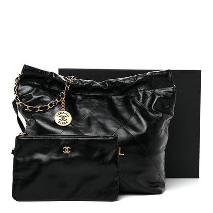 Chanel Shiny Calfskin Quilted Small Chanel 22 Black 12 of 12