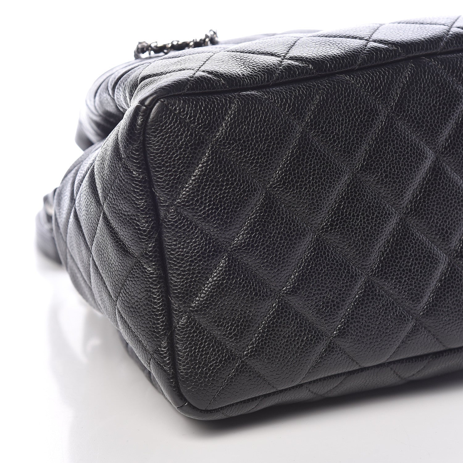 Chanel Grained Calfskin Quilted Medium CC Chain Bucket Drawstring Bag Black 9 of 11