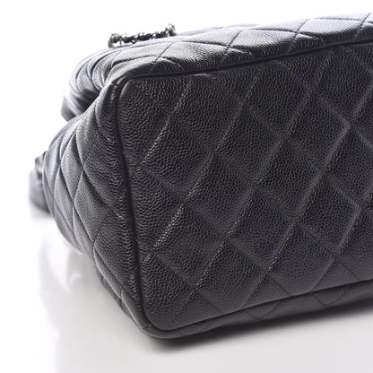 Chanel Grained Calfskin Quilted Medium CC Chain Bucket Drawstring Bag Black 9 of 11