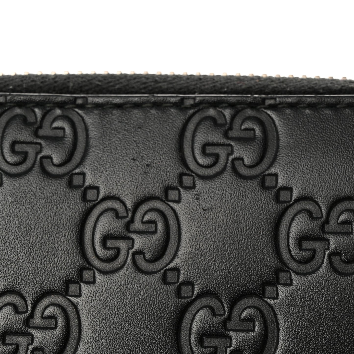Guccissima Zip Around Card Case Black
