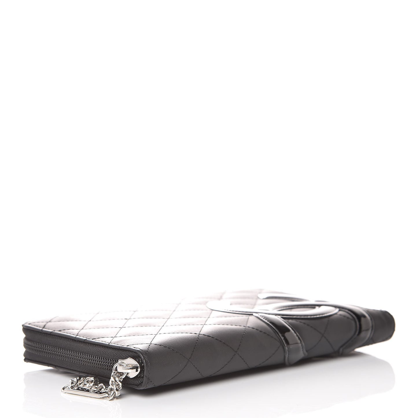 Calfskin Cambon Zip Around Organizer Wallet Black
