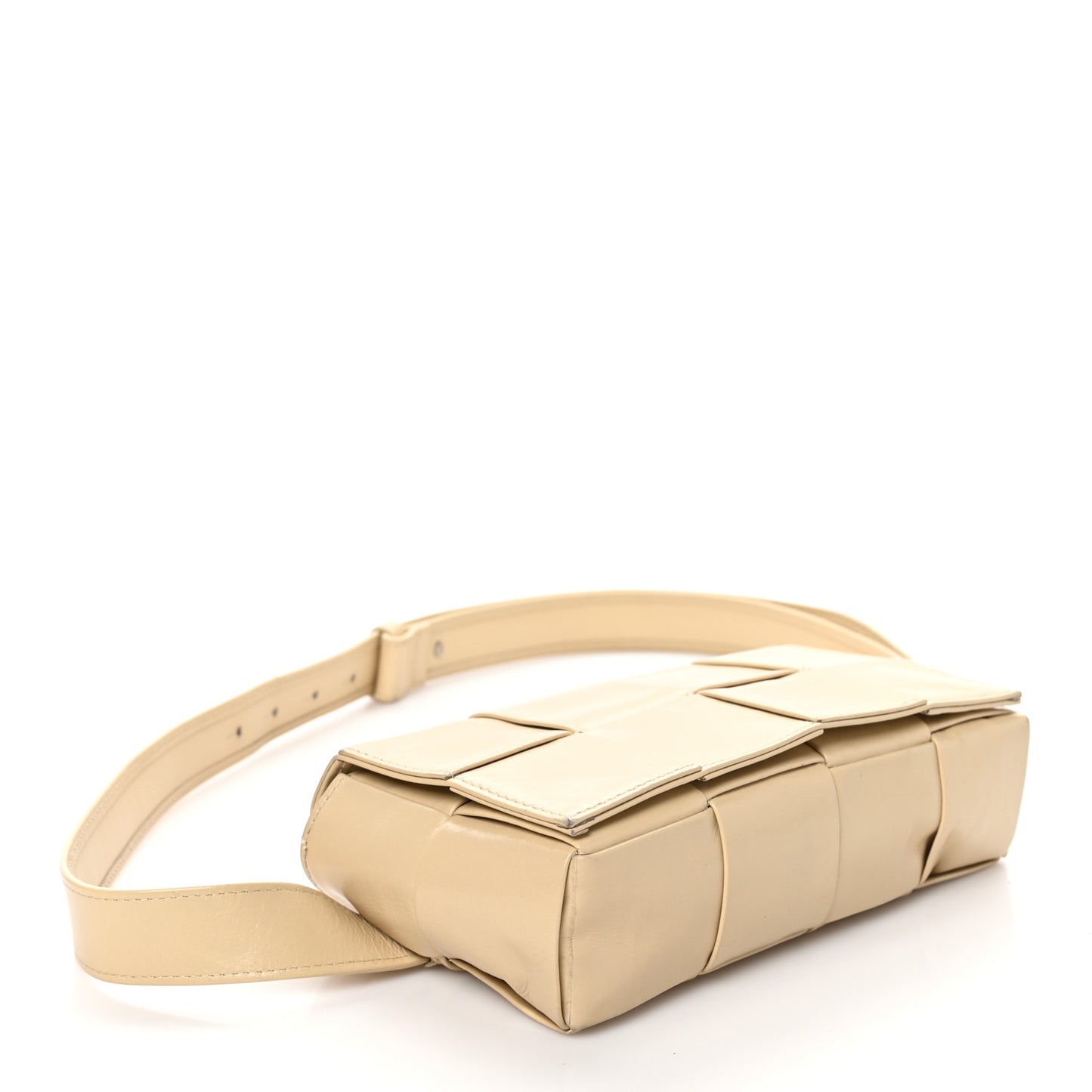 Paper Calfskin Intrecciato Cassette Belt Bag Porridge