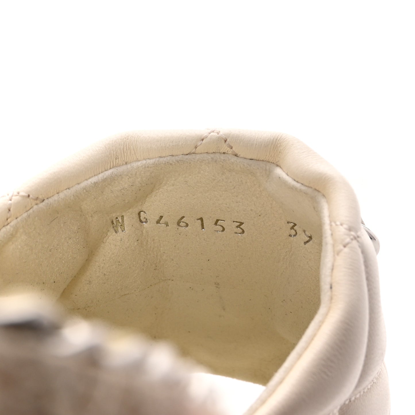 Lambskin Quilted CC Chain Espadrille Mules 39 White