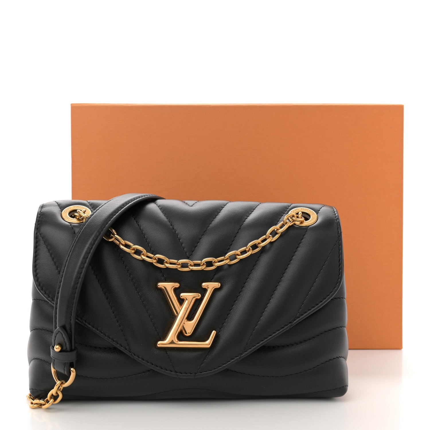 Louis Vuitton Calfskin LV New Wave Chain Bag Black 10 of 10